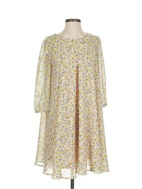 Paper Crown Yellow and Black Floral Print Dress